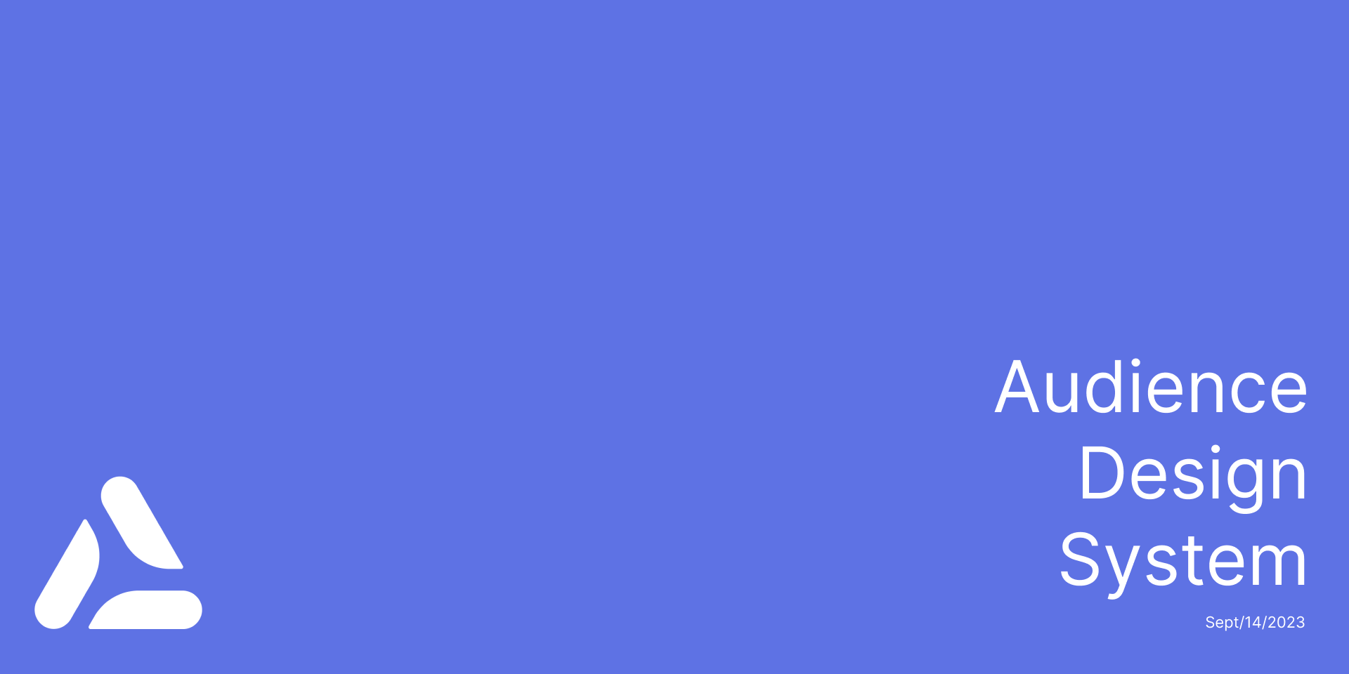 Audience Design System — cover slide dated September 14, 2023