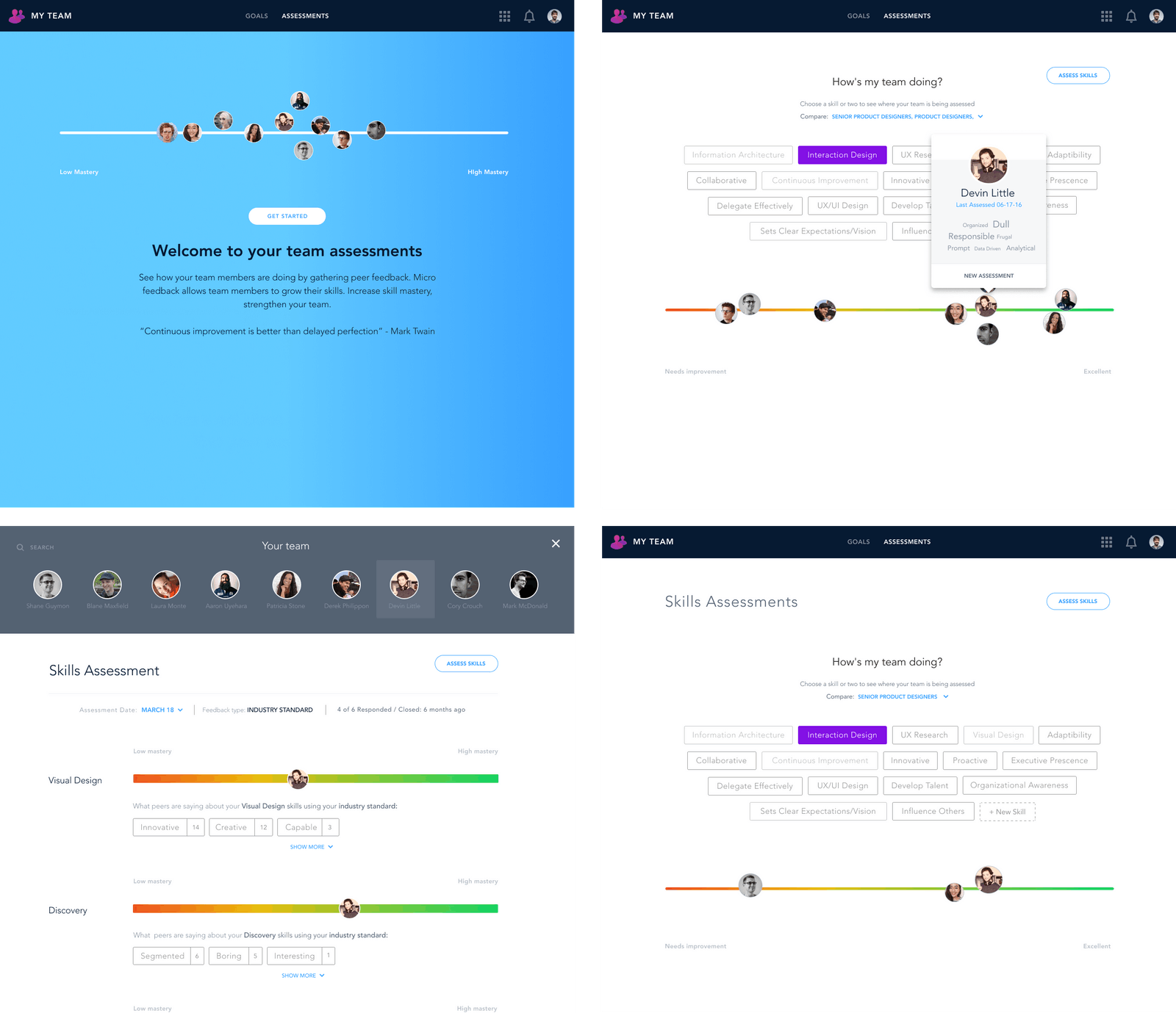 Bridge Perform — manager team assessment views